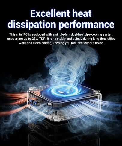 FIREBAT Mini PC AMD Ryzen5 7430U (up to 4.3GHz), LAN/Wi-Fi 6/BT 5.2, Type-C/HDMI/DP, 4K @60Hz Support, 16GB LPDDR4, 512GB SSD (Expandable),Silent,Use in Education, Office, and Home Entertainment【R3】 in Saudi Arabia