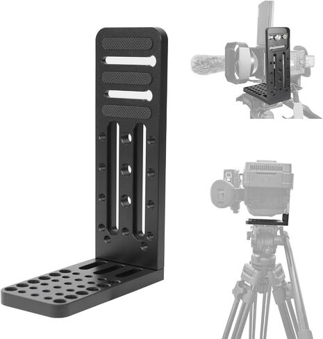 DSLR Camera L Bracket Vertical Horizontal Switching Tripod Quick Release Plate with 3/8" 1/4" Screw Hole Compatible with Sony Canon Nikon Bmpcc DJI/Zhiyun Gimbal Tripod Monopod in Kuwait