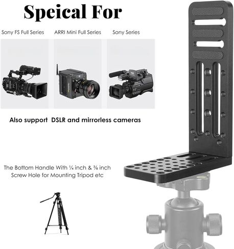 DSLR Camera L Bracket Vertical Horizontal Switching Tripod Quick Release Plate with 3/8" 1/4" Screw Hole Compatible with Sony Canon Nikon Bmpcc DJI/Zhiyun Gimbal Tripod Monopod in Kuwait