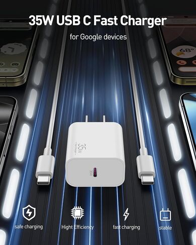 Pixel 11 10 9 8 7 6 5 Charger Fast Charging, 35W Fast USB C Charger Block in Saudi Arabia
