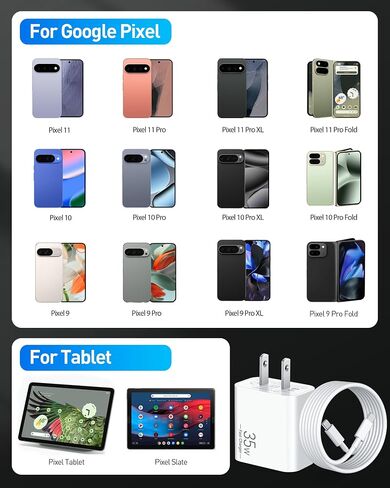 Pixel 11 10 9 8 7 6 5 Charger Fast Charging, 35W Fast USB C Charger Block in Saudi Arabia