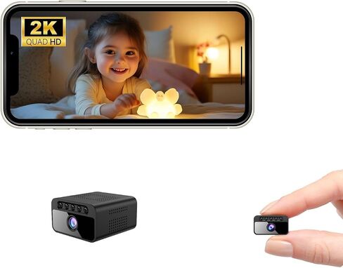 2K Mini Spy Camera WiFi Home Security Hidden Cam Wireless Battery Camera Bluetooth Camera Nanny Cam with Phone App Remote Monitor Video Recording Night Vision Motion Detection in Saudi Arabia