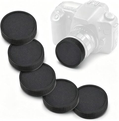 5PCS Camera Rear Lens Cover, Camera Lens Cover, Reusable Plastic Rear Lens Cap Cover Fits for M42 Camera, Black in Kuwait
