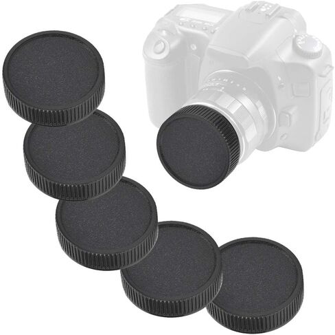 5PCS Camera Rear Lens Cover, Camera Lens Cover, Reusable Plastic Rear Lens Cap Cover Fits for M42 Camera, Black in Kuwait