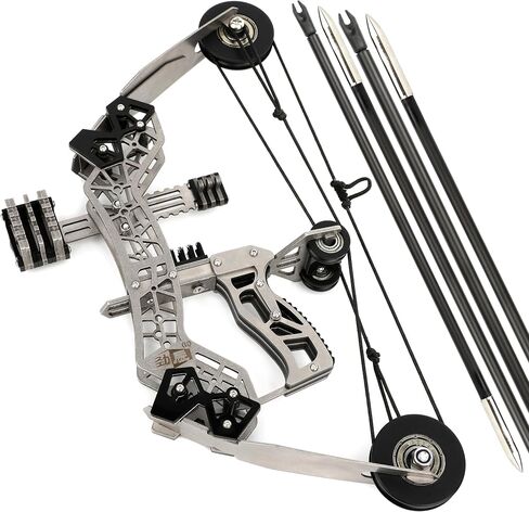 10" Compound Bow 12lbs, Archery Bow and Arrow Set,Shooting Range 40-50m, Right/Left Handed for Target Shooting Hunting Games Pocket Bow Archery Gift in Kuwait