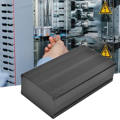 Aluminum Alloy DIY Electronic Protection Enclosure Case Black Heat Dissipation Shielding Signal 55 x 106 x 200mm in Saudi Arabia