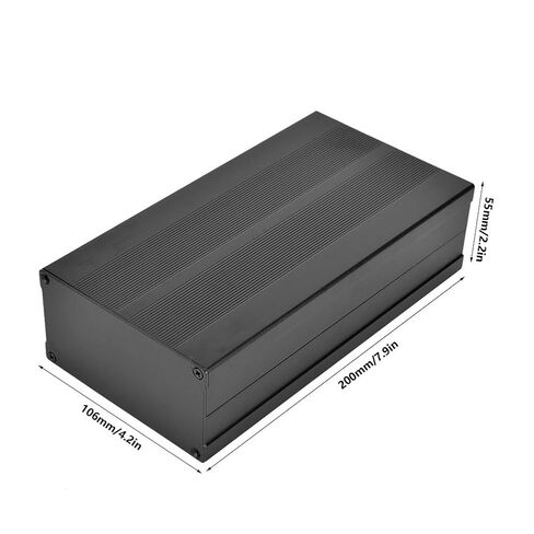 Aluminum Alloy DIY Electronic Protection Enclosure Case Black Heat Dissipation Shielding Signal 55 x 106 x 200mm in Saudi Arabia