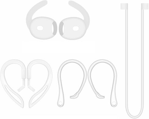 Silicone Anti-Slip Set Compatible with Air Pods Pro 3 Adjustable Ear Hook Ergonomic Design Wings Wingtip Ear-Hooks Tips Strap Sport Earbuds Accessories Eartip(White) APro3-4in1W in Kuwait