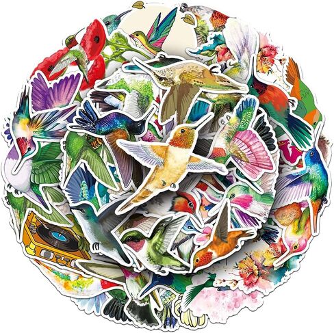 50 PCS Waterproof Vibrant Hummingbird Vinyl Stickers in Kuwait