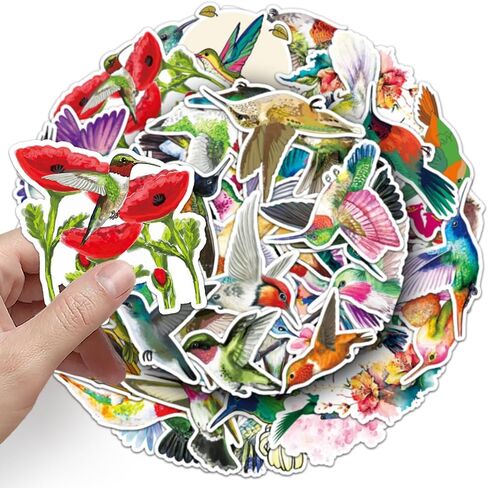 50 PCS Waterproof Vibrant Hummingbird Vinyl Stickers in Kuwait