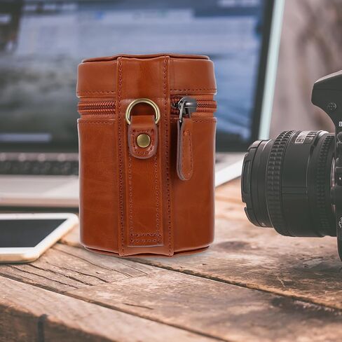 OSALADI Camera Lens Pouch Bag, PU Zipper Protector for Daily Carry in Kuwait