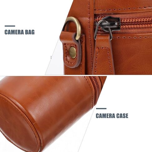 OSALADI Camera Lens Pouch Bag, PU Zipper Protector for Daily Carry in Kuwait