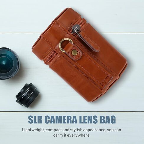 MERRYHAPY PU Camera Lens Storage Bag with Zipper for Travel Photographers in Saudi Arabia