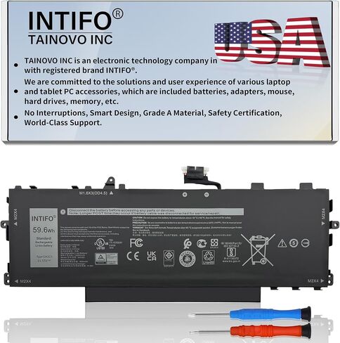 59.6Wh GHJC5 Laptop Battery Compatible with Dell Latitude 9420 9430 Latitude 9420 2-in-1 9430 2-in-1 Series 0JJ4XT JJ4XT 0VTH85 VTH85 3VV58 06VJ1F 6VJ1F 09YD1V 9YD1V [11.55V 4900mAh 3-Cell] in Kuwait