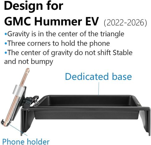 Car Phone Holder Center Console Organizer Tray for GMC Hummer EV 2022 2023 2024 2025 2026 Auto Interior Accessories Best Cell Phones Mount Mobile CellPhone Stand Dashboard Screen Storage Accessory in Kuwait