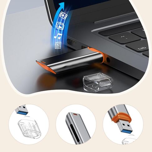 Card Reader USB 3.0 Card Reader SD TF Card Reader Multifunctional Accessory Double Card Slot Design Alloy Material Portable Suitable for Office Travel, Gray in Saudi Arabia