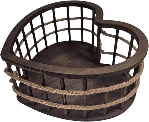 Newborn Photography Prop Heart Shaped Posing Basket Wooden Sofa Bowl Mini Basin Shower Decoration with Construction Suitable for Gift Giv in Saudi Arabia
