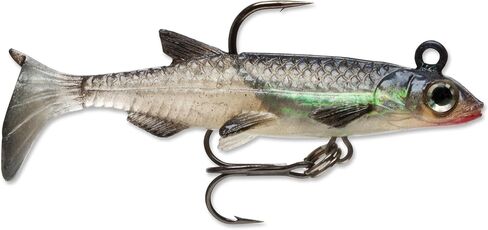 Storm WildEye Live Minnow Soft Plastic Swimbait, Pre-Rigged Paddle Tail Fishing Bait for Bass and Freshwater Fishing, 1", Minnow, Pack of 3 in Kuwait