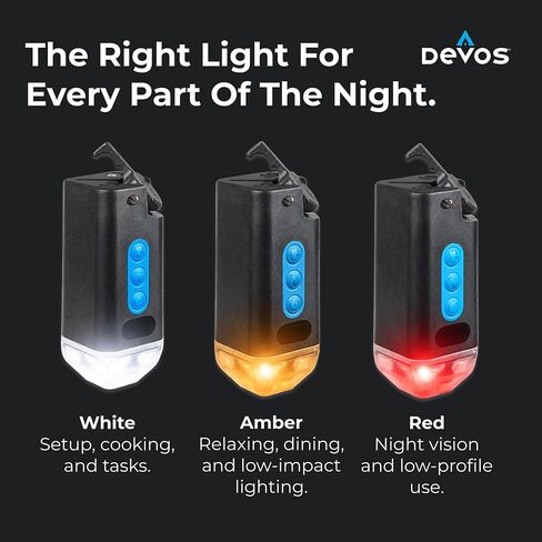 Devos LightRanger 500 Lumens Compact Rechargeable Light Hand Wave Activation, White/Amber/Red Modes, Magnetic & Clip Mount, USB-C Phone Charging, Camping, Roadside, Emergency in Saudi Arabia