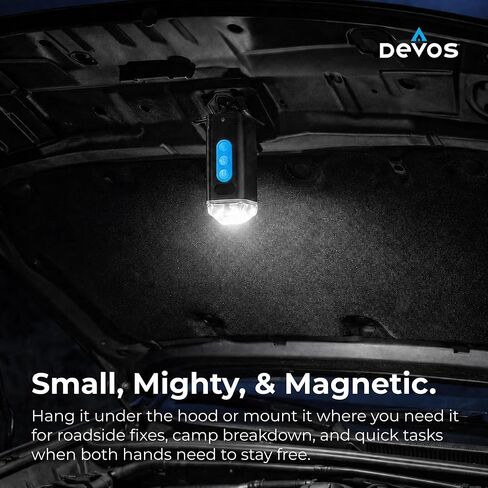 Devos LightRanger 500 Lumens Compact Rechargeable Light Hand Wave Activation, White/Amber/Red Modes, Magnetic & Clip Mount, USB-C Phone Charging, Camping, Roadside, Emergency in Saudi Arabia