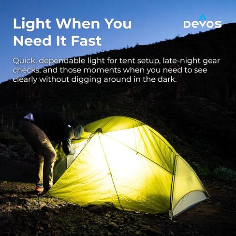 Devos LightRanger 500 Lumens Compact Rechargeable Light Hand Wave Activation, White/Amber/Red Modes, Magnetic & Clip Mount, USB-C Phone Charging, Camping, Roadside, Emergency in Saudi Arabia