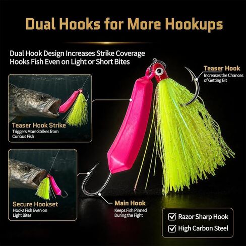 FishTrip Pompano Jigs 5 Pack with Teaser Hooks, Surf Fishing Jig Heads Saltwater Stand-Up Banana Shape Swimbait Jigs, O’Shaughnessy Hooks for Redfish Flounder, Multiple Colors, 1/4oz 3/8oz 1/2oz 3/4oz in Saudi Arabia