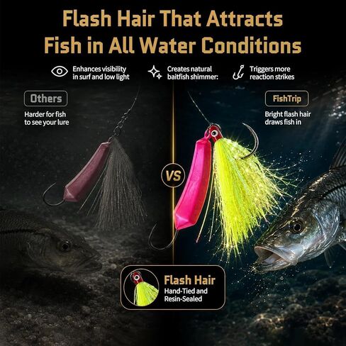 FishTrip Pompano Jigs 5 Pack with Teaser Hooks, Surf Fishing Jig Heads Saltwater Stand-Up Banana Shape Swimbait Jigs, O’Shaughnessy Hooks for Redfish Flounder, Multiple Colors, 1/4oz 3/8oz 1/2oz 3/4oz in Saudi Arabia