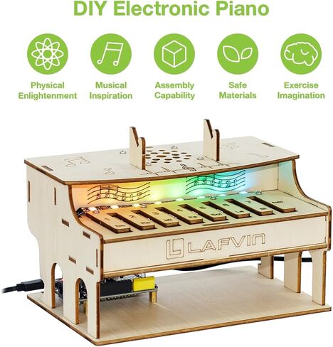 LAFVIN ESP32 DIY Electronic Piano Kit, Programmable Music Learning Kit with RGB Lights, Dual Play Modes, Web Remote Control Compatible with Arduino IDE in Saudi Arabia