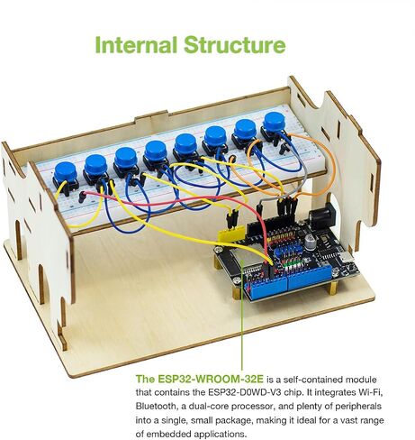 LAFVIN ESP32 DIY Electronic Piano Kit, Programmable Music Learning Kit with RGB Lights, Dual Play Modes, Web Remote Control Compatible with Arduino IDE in Saudi Arabia