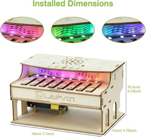 LAFVIN ESP32 DIY Electronic Piano Kit, Programmable Music Learning Kit with RGB Lights, Dual Play Modes, Web Remote Control Compatible with Arduino IDE in Saudi Arabia