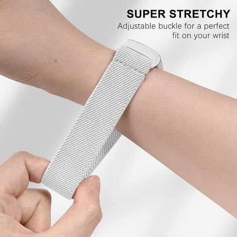 Compatible with Fitbit Charge 6 Watch Bands, 3 Pack Stretchy Nylon Sport Loop Wristbands Replacement for Fitbit Charge 5 Band/Charge 6 Fitness Tracker Women Men-Breathable, Lightweight, Elastic in Saudi Arabia