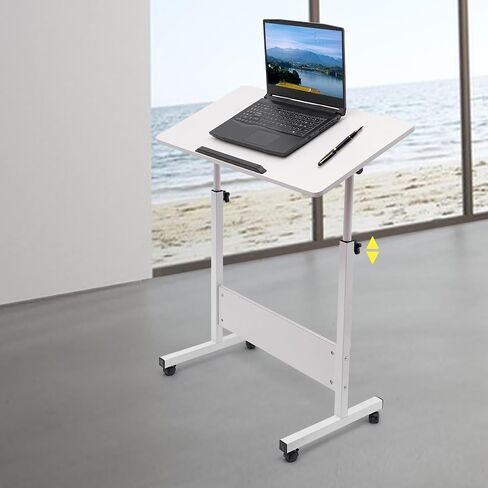 Mobile Laptop Desk, Rolling Computer Stand Portable Laptop Desk, White in Saudi Arabia