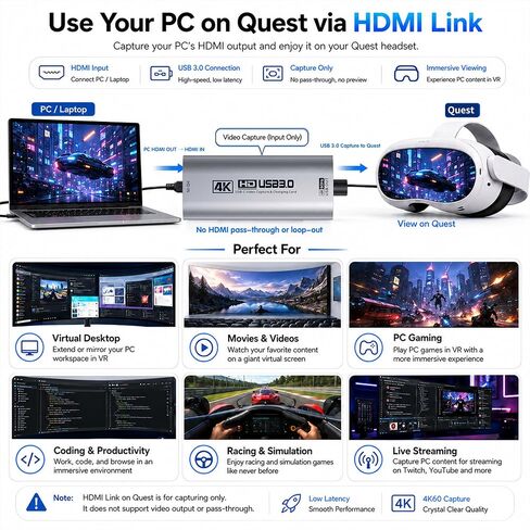 Guermok 4K USB 3.0 Video Capture Card for Streaming with PD 100W, 4K@60FPS in Saudi Arabia