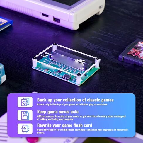 ASHATA Game Card Burner Reader USB ROM Backup Recovery Tool for GB GBC GBA Cartridge with Type C Data Cable in Kuwait