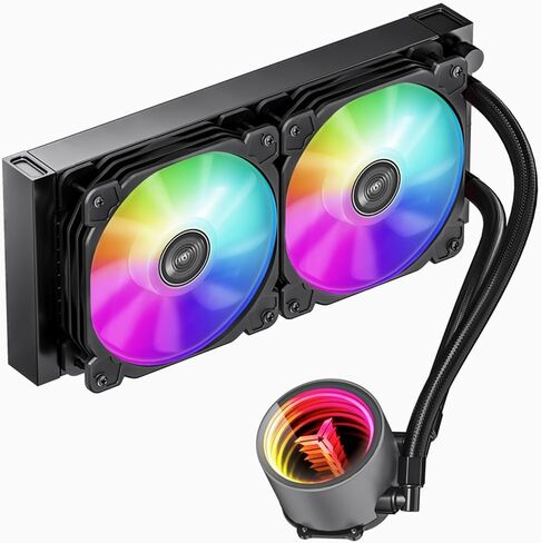 TW4-240 ARGB CPU Integrated Water Cooling Radiator 120mm 2 Fan Mirror Pu0mp CPU Liquid Cooler 1200 115X 1700 AM5 in Kuwait