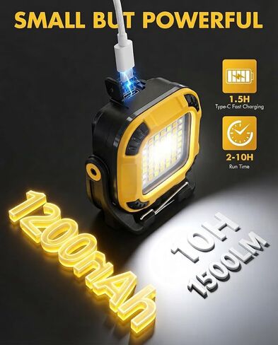 Rechargeable Magnetic Work Light, 4Brightness+3CCT+SOS,Portable Mini Light in Kuwait