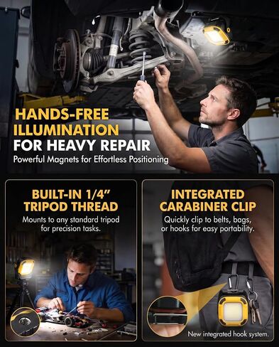 Rechargeable Magnetic Work Light, 4Brightness+3CCT+SOS,Portable Mini Light in Kuwait