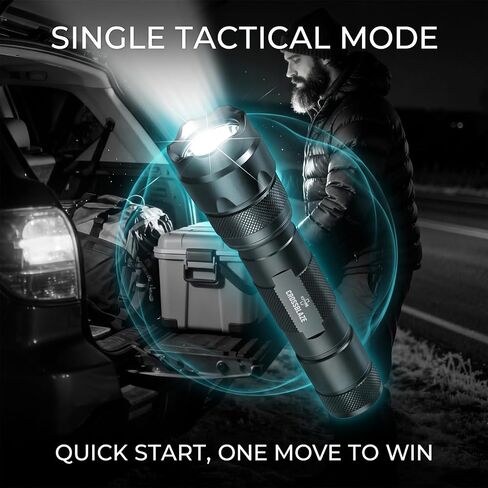 Tactical Flashlight with Flip-Top Magnetic Holster, 1000 Lumens Single Modes LED Police Flashlight for Patrol, Tactical Task, Security in Kuwait