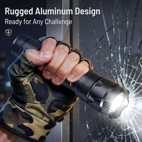 Tactical Flashlight with Flip-Top Magnetic Holster, 1000 Lumens Single Modes LED Police Flashlight for Patrol, Tactical Task, Security in Kuwait