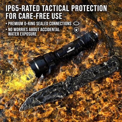 Tactical Flashlight with Flip-Top Magnetic Holster, 1000 Lumens Single Modes LED Police Flashlight for Patrol, Tactical Task, Security in Kuwait