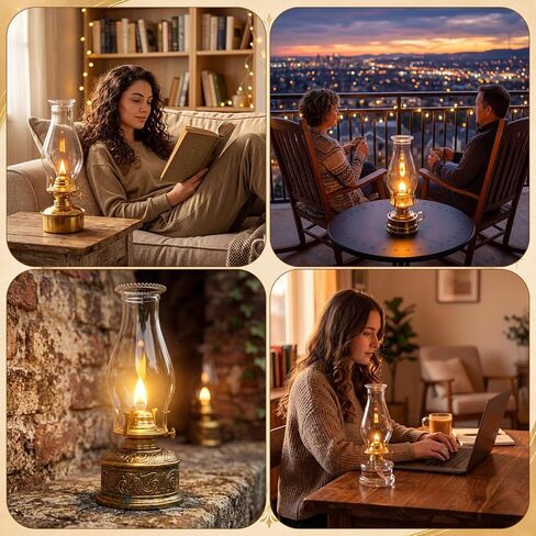VIHOSE 3 Sets Oil Lamp Chimney Replacement with Brass Plated in Kuwait