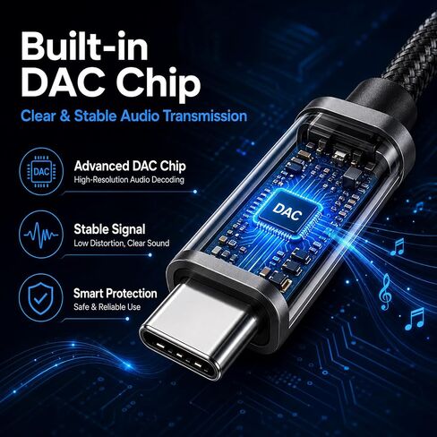 USB C to 1/4 inch TRS Stereo Audio Cable 6.6FT, Built-in DAC Chip Compatible with Android & iPhone 15/16/17, Samsung Galaxy S24, iPad Pro, MacBook for Amplifier, Mixer, Speaker (Audio Output Only) in Kuwait