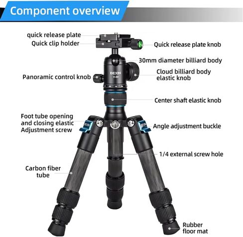 Carbon Fiber Tabletop Tripod, 30mm Ball Head w/Arca Quick Release Plate in Kuwait