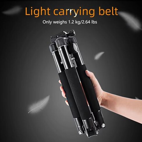 59" Aluminum Alloy Camera Tripod, 2 in 1 Travel Tripod with 30mm Ball Head in Kuwait