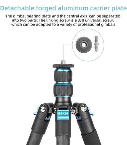 60" Carbon Fiber Camera Tripod, 2 in 1 Travel Tripod with 30mm Ball Head in Kuwait