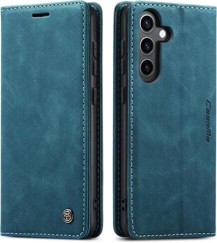 Compatible with Samsung Galaxy S24 FE 5G Case with Card Holder, Kickstand Protective Flip Folio Leather Wallet Case for Galaxy S24 FE 5G 6.7 Inch (Coffee) in Saudi Arabia