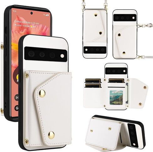 Wallet Phone Case for Google Pixel 6 Kickstand Card Slots Men Green in Saudi Arabia