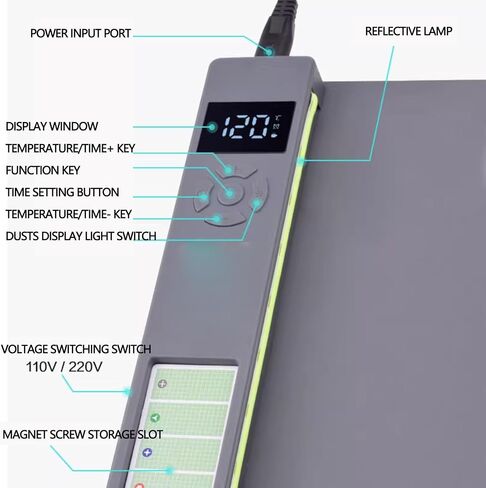 LCD Screen Separator Heating Pad, for Smartphone Tablet Below 16in with Adjustable Temperature 30-135 and Magnet Storage Design (US Plug 110V) in Kuwait