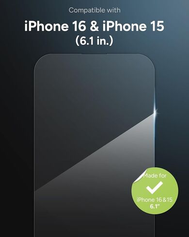 ZAGG Elite Privacy 360 Glass Screen Protector for iPhone 16 / iPhone 15-5X Ultra Strong Tempered Glass, 4-Way Privacy Filter, Scratch Protection, Anti-Smudge, Easy to Install, InvisibleShield in Kuwait