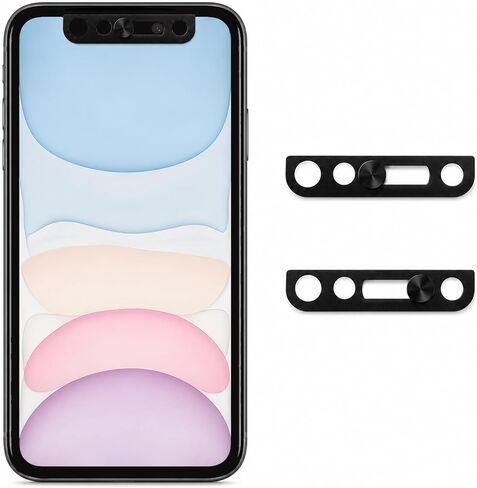 Front Camera Cover Compatible with iPhone 12 Series/11/11Pro/11 Pro Max/X Series, Anti‑Spy Webcam Slide, Lens Protector with Strong Adhesive, Privacy & Security Protector-Black (2 Pack) in Kuwait